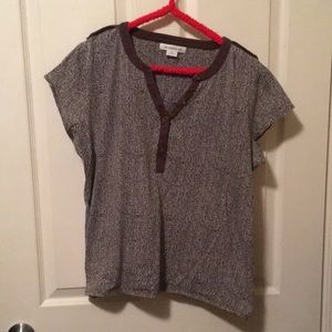 Liz Claiborne Brown and White Top.